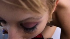Kinky blonde Amber Wild worships a dick and gets fucked hard POV style
