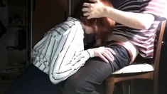 Naughty Redhead Schoolgirl Gets Anal and Facial