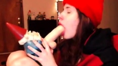 funny cam model sucks off a gnome