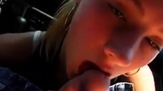 Very cute girl and nice blowjob In The Car