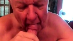 White-haired Grandpa Perfectly Bj With Mouth Cleaning